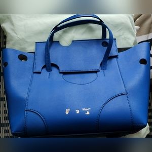 OFF-WHITE Burrow-32 Blue Tote Bag